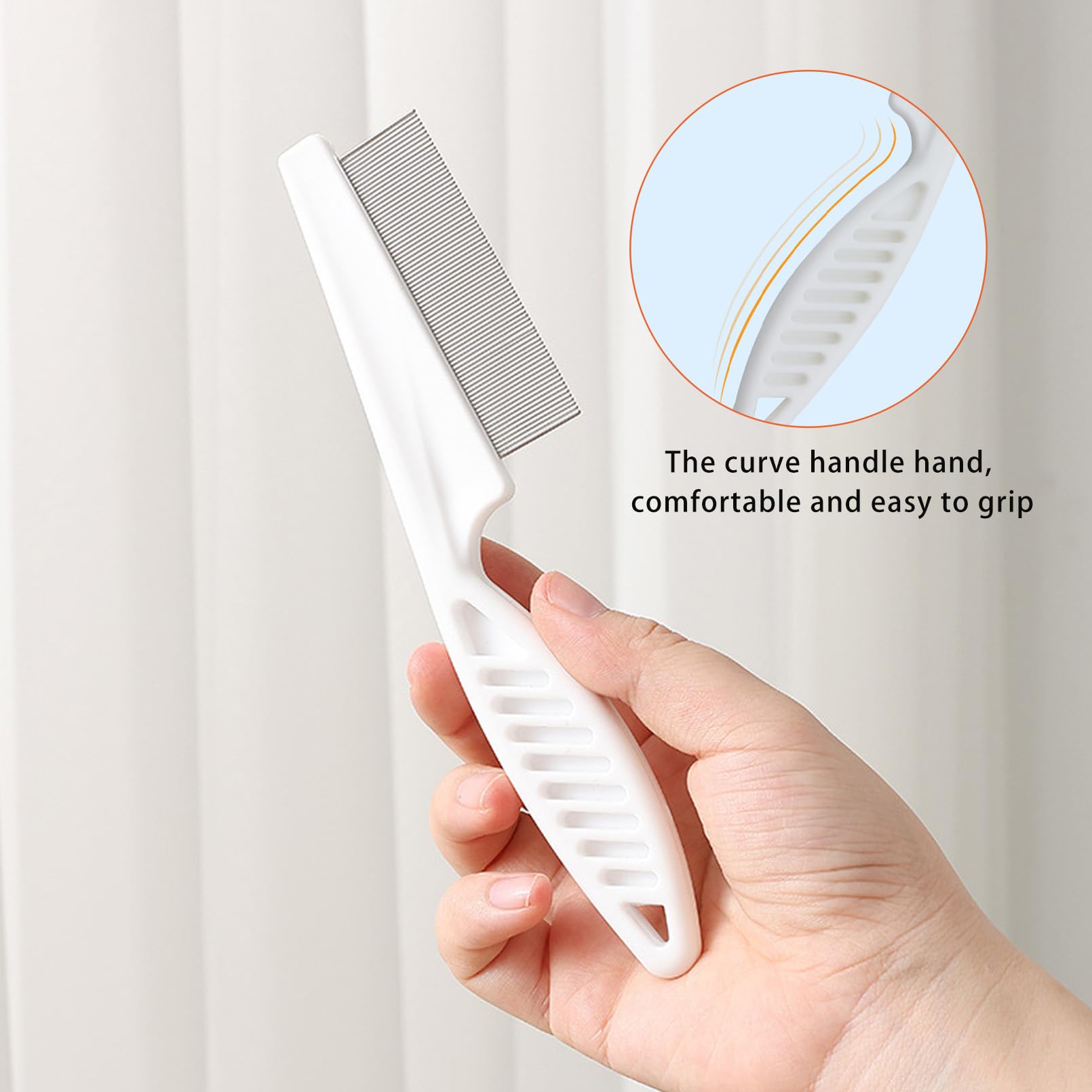 4 Pièces Peigne Anti Puces pour Chien et Chat, Anti Poux D'animaux avec Tête en Métal pour le Toilettage du Visage et Des Pattes - Cheveux Longs (Blanc)