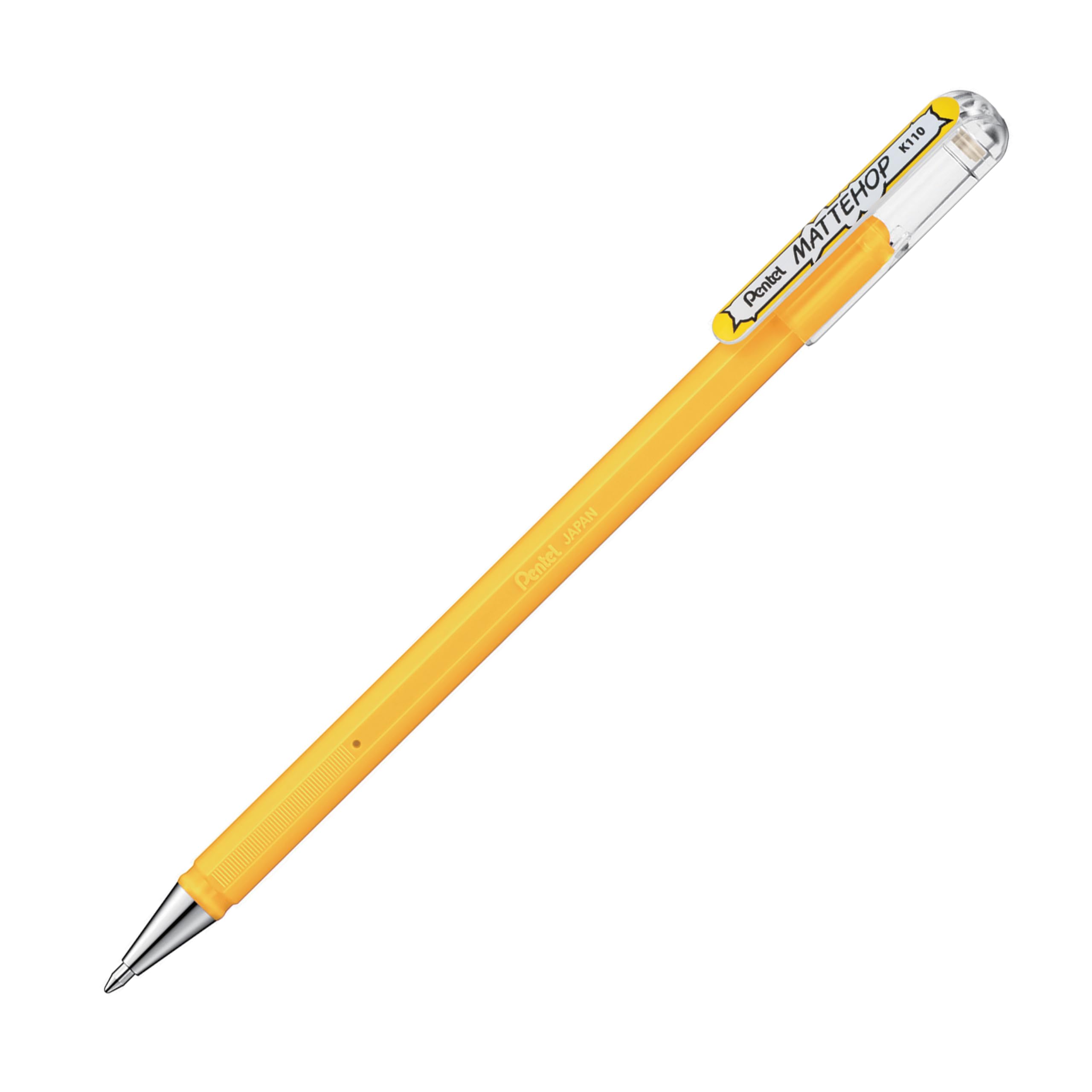 Pentel Mattehop 1.0mm Gel Roller Yellow - Pack of 12, 1 count (Pack of 12) - Image 3