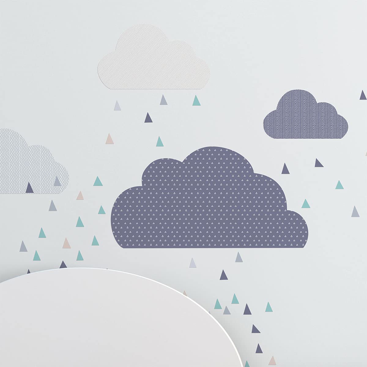 Adhesivo decorativo para pared infantil, diseño de nubes escandinavos, 60 x 70 cm