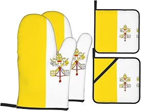 Vatican flag Kitchen baking four-piece set anti-scalding and heat insulation for kitchen baking and grilling