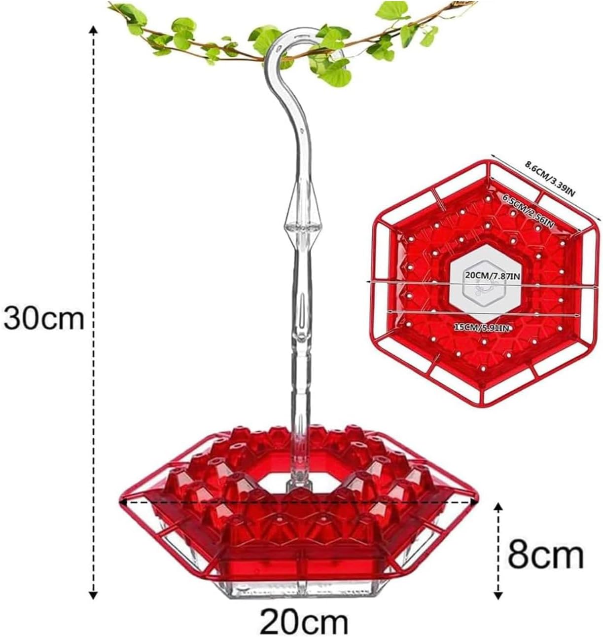 Hummingbird Feeder, Hummingbirds Feeder, Ant and Bee Proof, 2025 Hummingbird Feeders for Outdoors Hanging, Easy to Clean and Refill (Red)