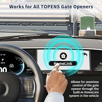 TOPENS HLR01 HomeLink Compatible Universal Receiver with Remote Control Transmitter for Automatic Swing Sliding Gate Opener Garage Door Opener, Security Gate Operator Accessory