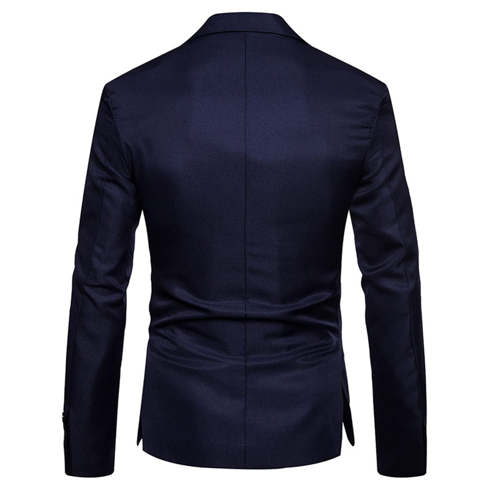 Men's Slim Fit Daily Blazer Lightweight One Button Lapel Slim Fit Business Jacket Solid Wedding Party Sport Coat (Dark Blue,Medium)