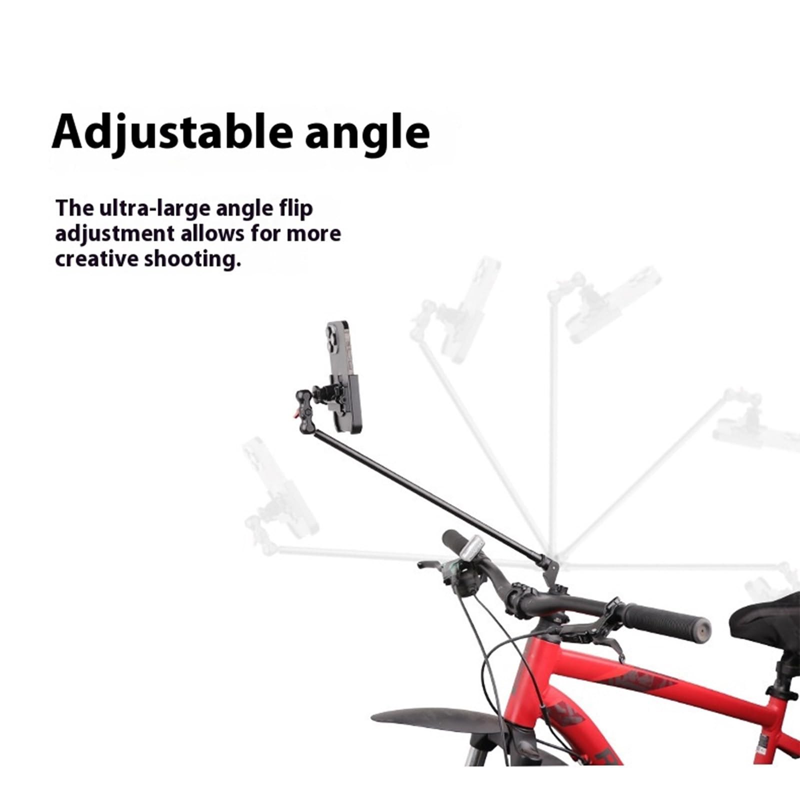 Installazione rapida del supporto del computer della bici Angoli di visione regolabili Peso leggero Durabilità Alluminio Ciclismo Accessorio Visualizzazione Staffe del computer della bici