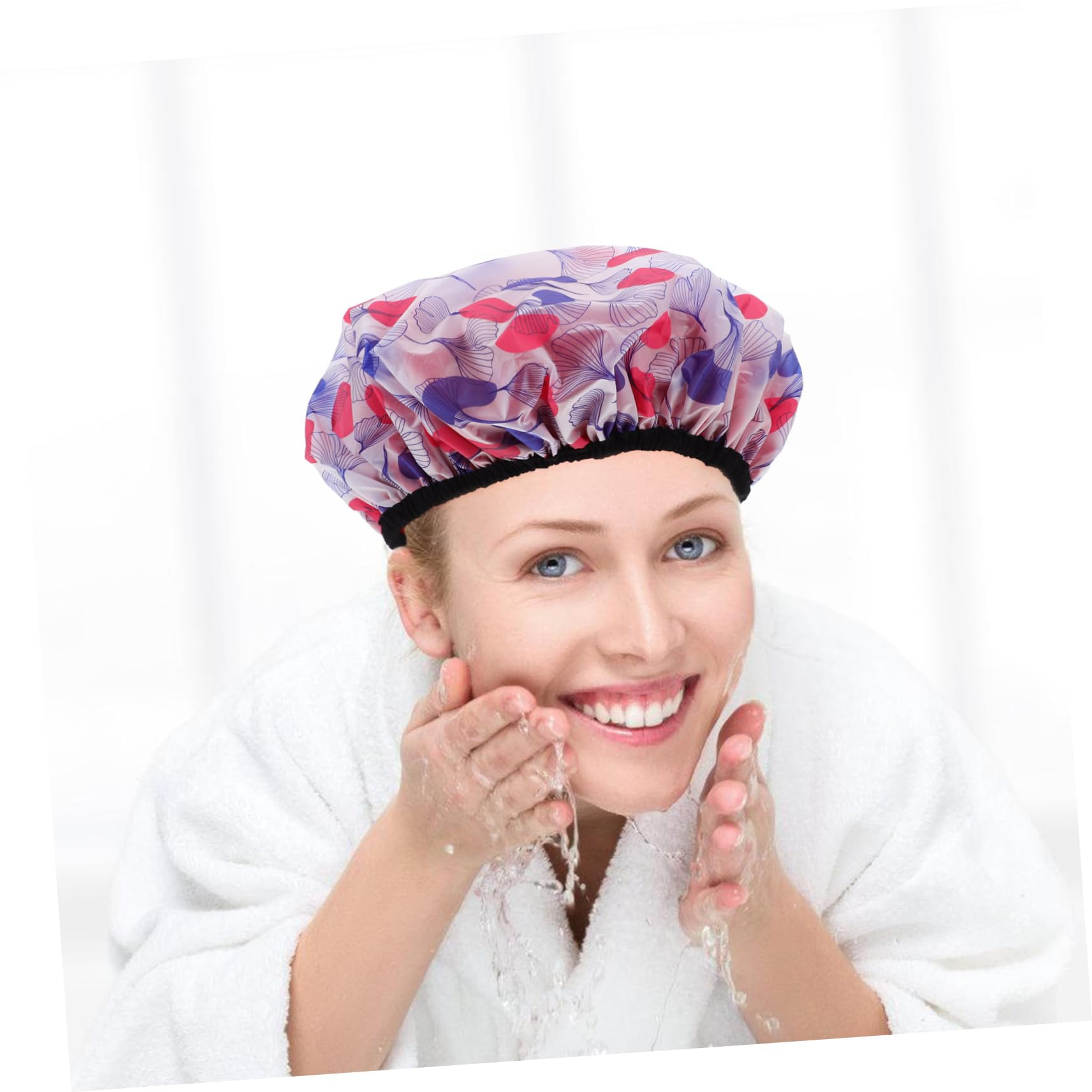 Beaupretty 5piezas Gorro De Ducha Para Mujeres Doble Capa Gorro Decorativo y Reutilizable Para Cabello y Spa