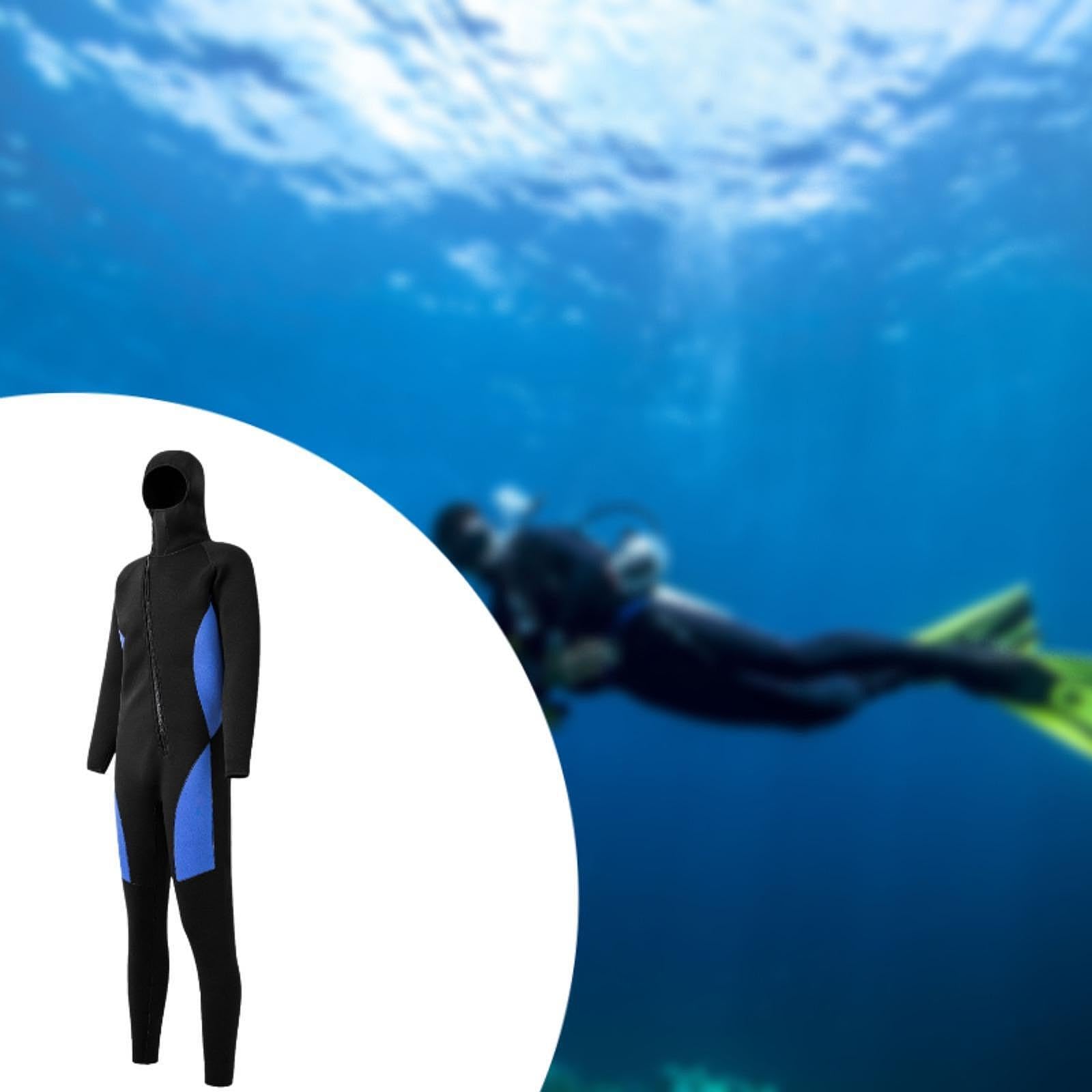 F Fityle Mute Complete 3mm Muta Uomo Donna Muta da Sub in Neoprene Cerniera Frontale Felpa con Cappuccio Snorkeling Tuta da Surf Manica Lunga