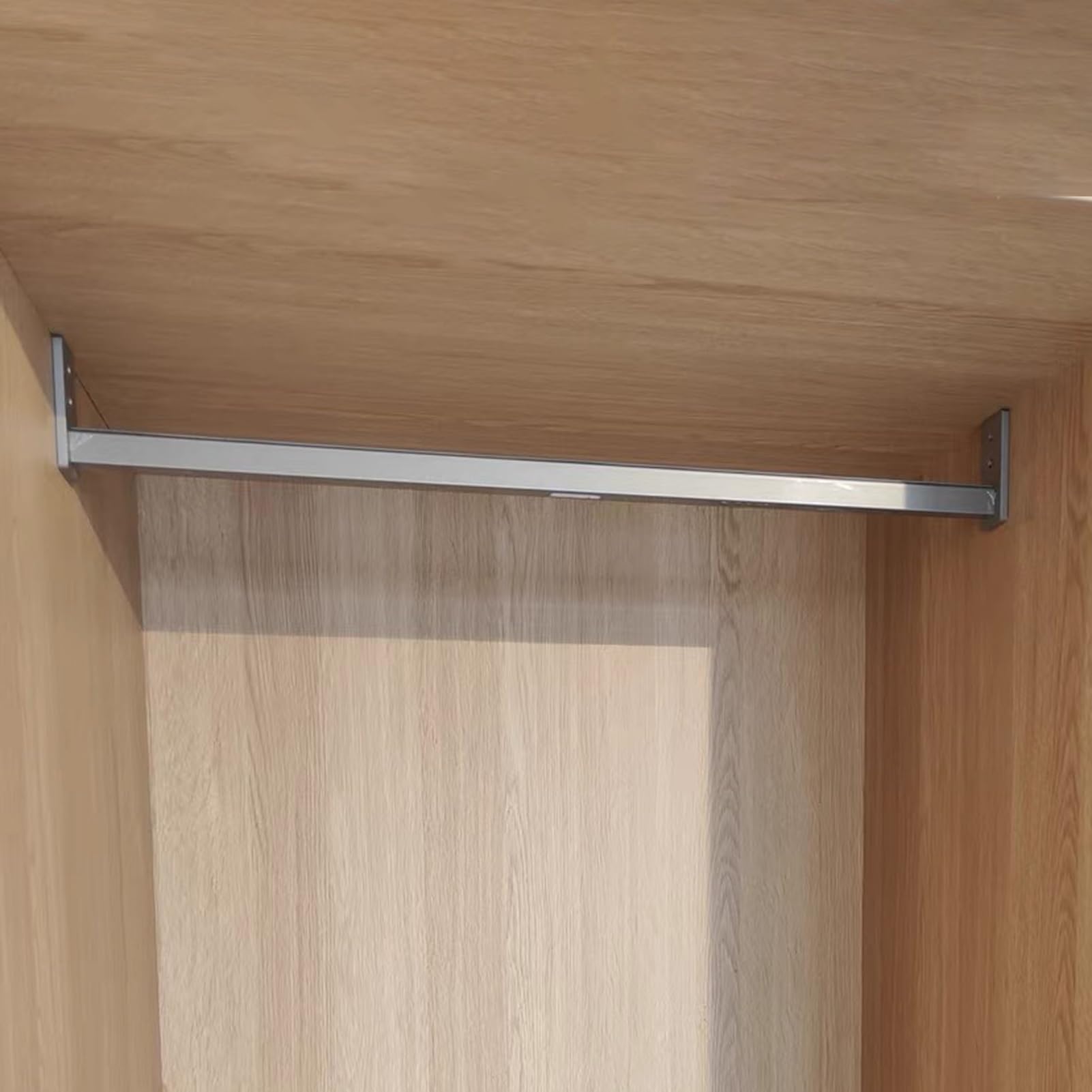 Asta Appendiabiti per Armadio Asta Appendiabiti Robusta per Armadio, Barra di Tensione Personalizzabile in Lega di Alluminio per Armadi, Asta Appendiabiti Oro/ Nera/ Grigia con Raccordi(Gray,170cm/68"