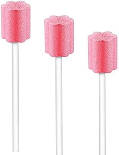 ZIZNBA 100 Pack Sterile Disposable Mouth Swabs Sponge - Unflavored Oral Dental Swabsticks for Gentle Cleaning