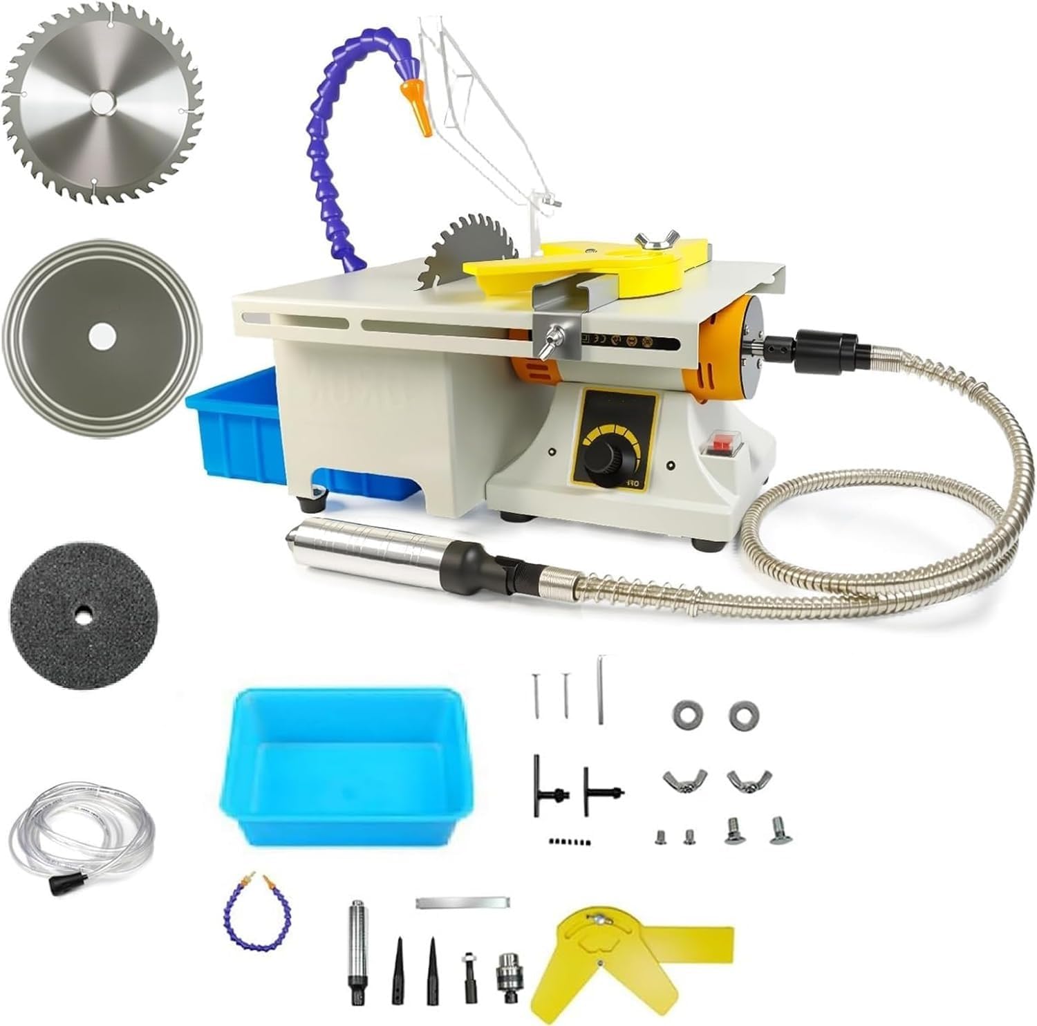 Multi-Functional Lapidary Rock Grinder Polisher, Wet Cutting Polishing Grinding Machine, 800-10000r/min with Flexible Shaft, for Gem Stone Jade Jewelry Metal Carving