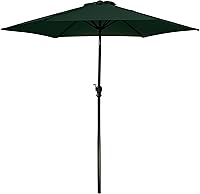 Vista 7 de Elevon Sombrilla de patio al aire libre de 9 pies, sombrilla a rayas con botón de inclinación y manivela, aguamarina