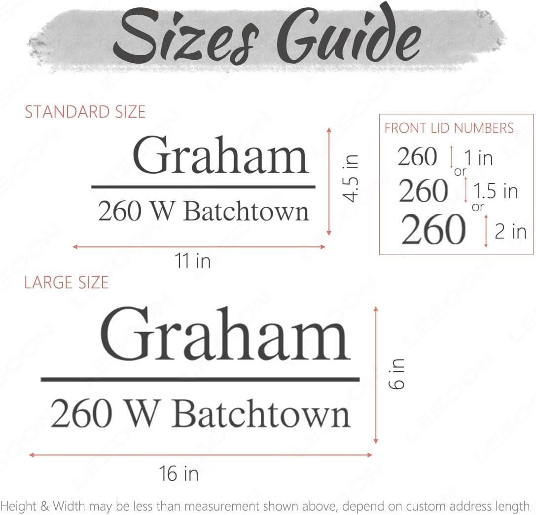 Custom Mailbox Numbers Mailbox Letters, Personalized Mailbox Decals, Address Label for Mailbox, Custom Mailbox Vinyl Stickers - CMN10