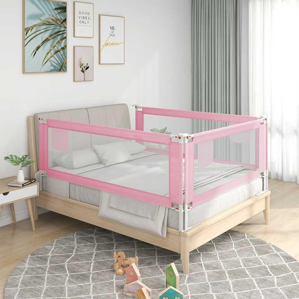 Generisch Kleinkind-Bettschutzgitter Rosa 120x25 cm Stoff,Baby & Kleinkind,Babysicherheit,Baby-Bettschutzgitter,10200