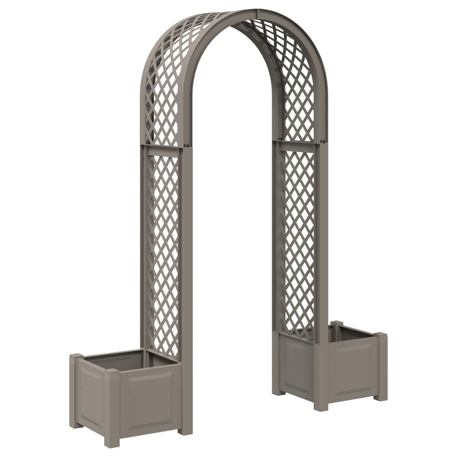 Arco per rose con fioriere, grigio, 207 cm | Aiuto per arrampicata per piante rampicanti, montaggio senza attrezzi, per giardino e terrazza