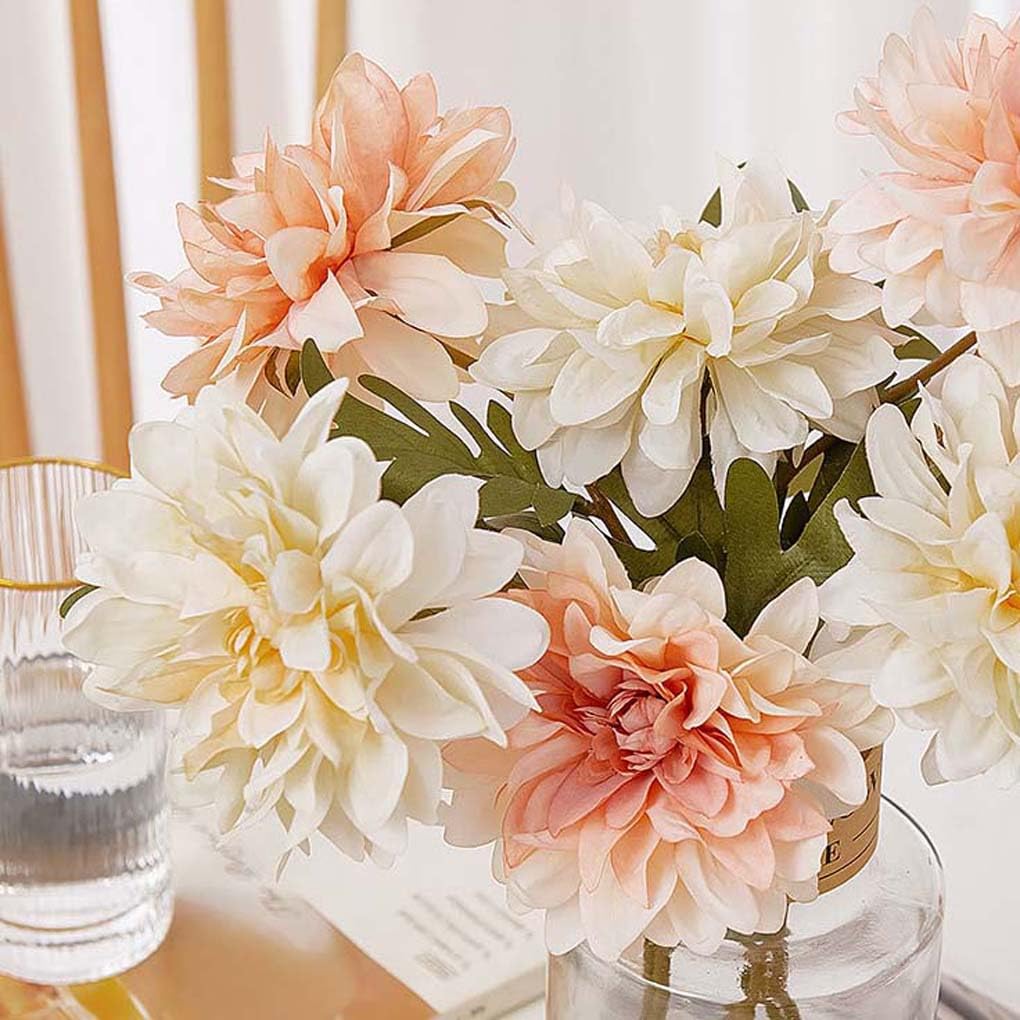 Amazon 造花 ダリア 10本 ベージュ 花束 フェイクフラワー リアル インテリア 北欧風 飾り アーティフィシャルフラワー スタイリッシュ 贈り物 プレゼント 母の日 かれない花 開店祝い お礼 造花 オンライン通販