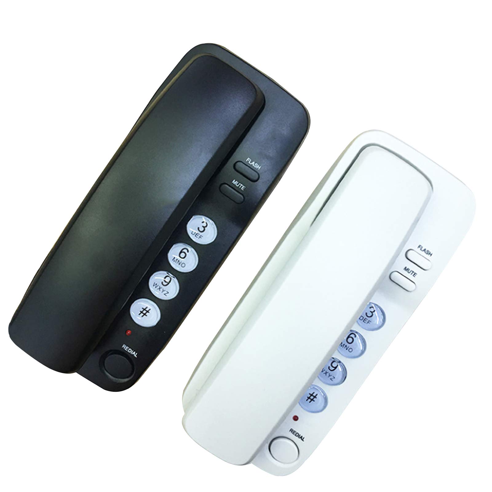 Téléphone Filaire Mural, téléphone Fixe, téléphone Fixe Filaire pour Bureau d'hôtel à Domicile, téléphones Fixes à Gros Boutons, Noir