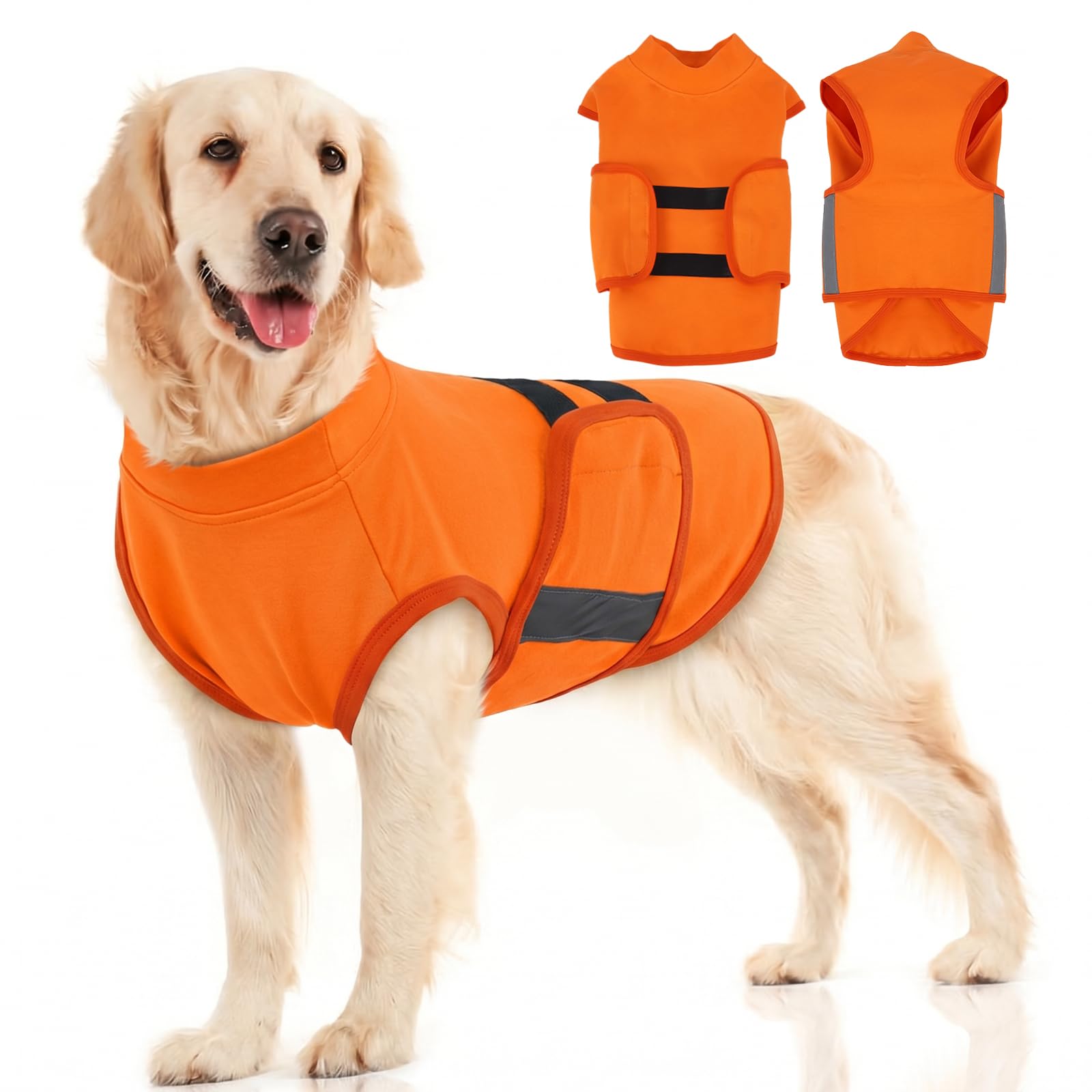MIGOHI Dog Anxiety Relief Coat,L, Orange
