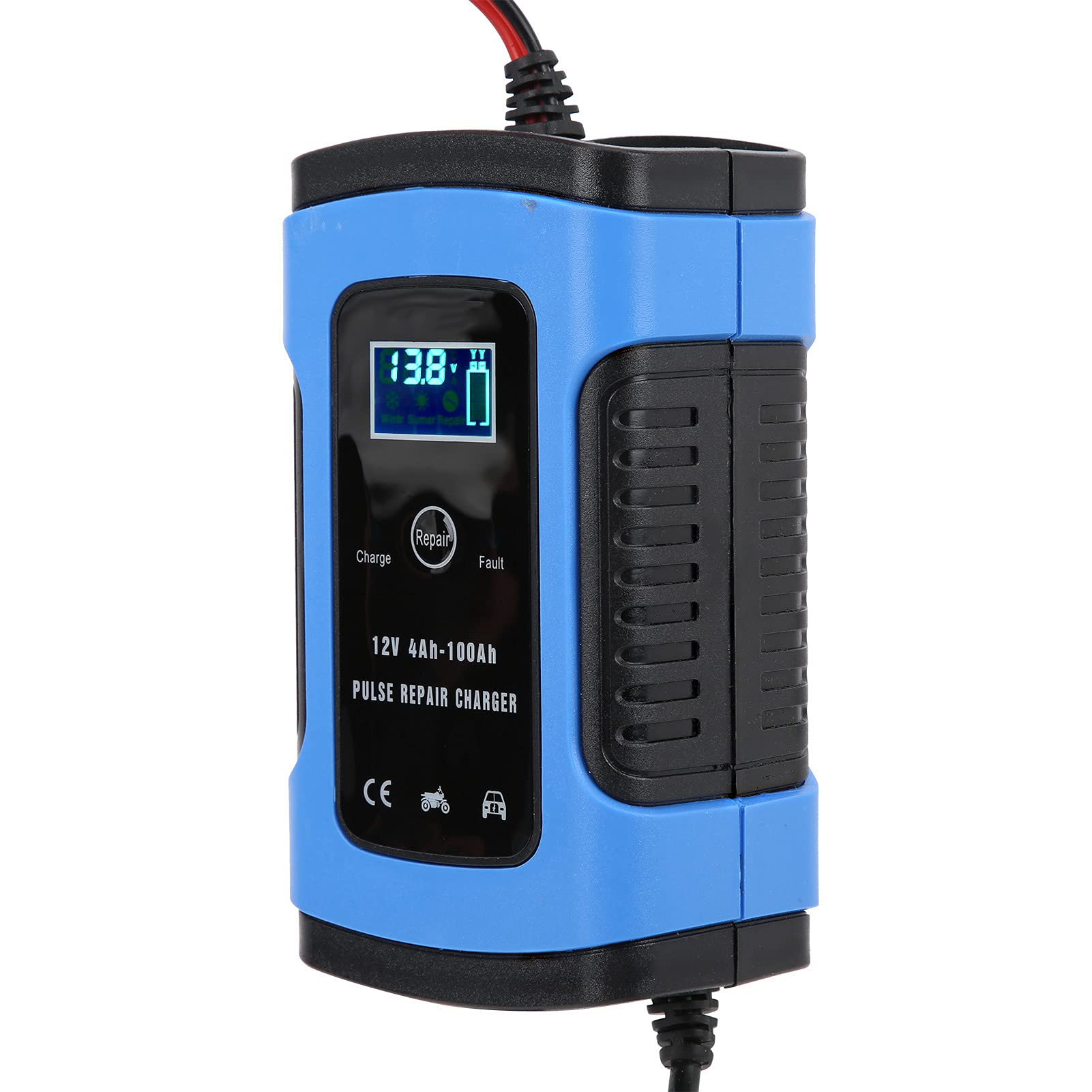 Konserwator i odsiarczacz akumulatora motocyklowego 12 V 6 A z cyfrowym wyświetlaczem LCD, inteligentne narzędzie do naprawy akumulatorów AGM GEL Wet EFB, automatyczne 3-stopniowe
