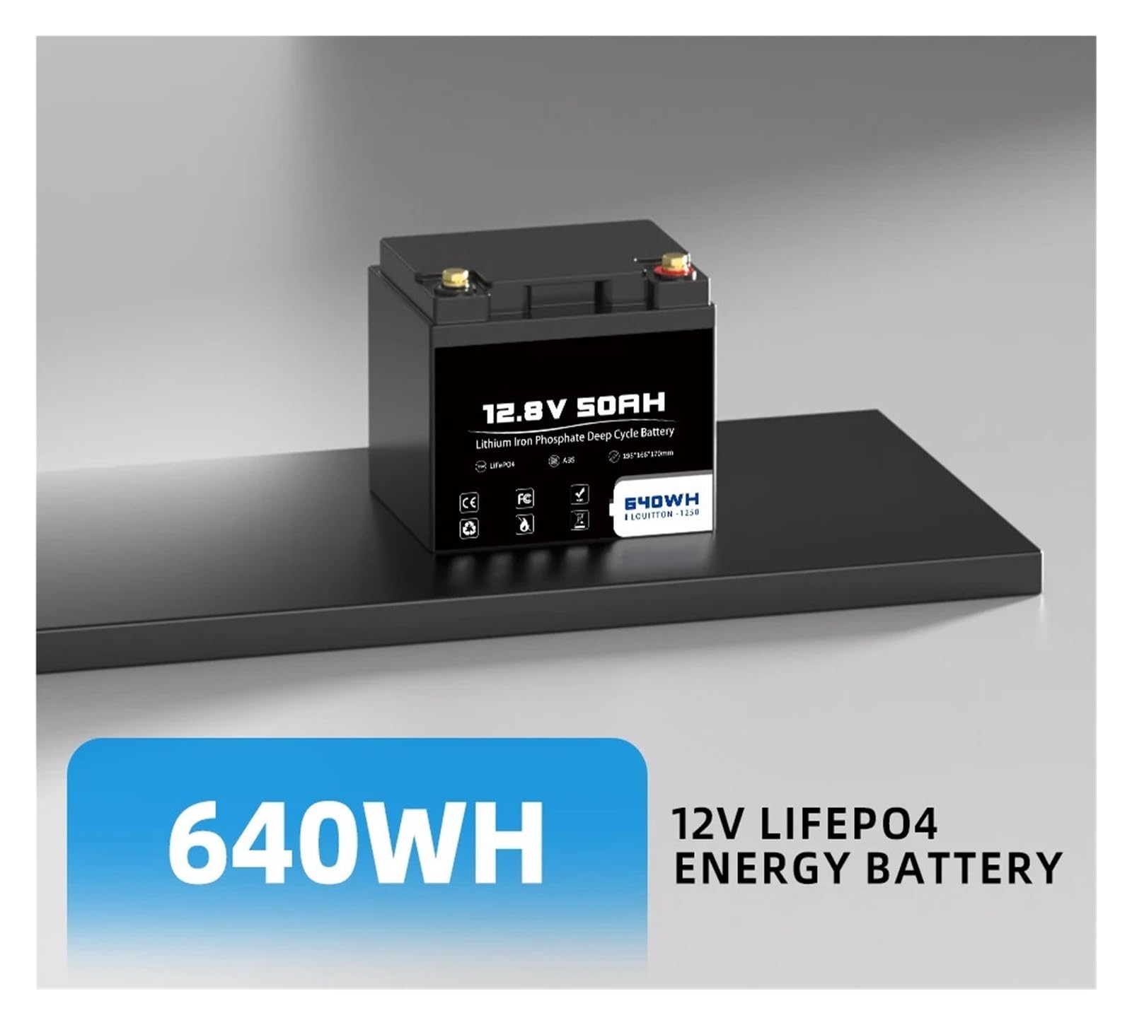 Batteria A Ciclo Profondo 12V 50AH 100Ah LiFePO4 Batteria 12,8V Alimentazione
