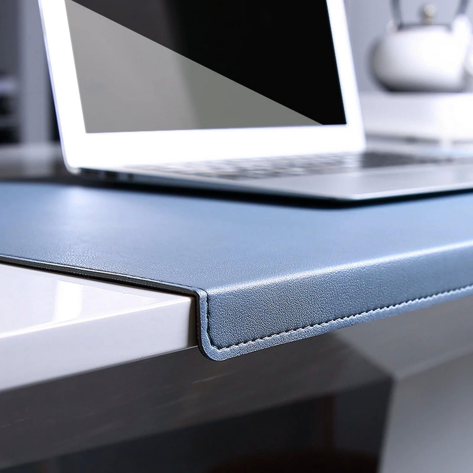 Schreibtischunterlage aus PU-Leder mit durchgehender Fixierlippe – extra groß, wasserdicht, hitzebeständig, rutschfest, Tischunterlage für Tastatur, Maus, Laptop, Schreiben, Gaming (b, 60 x 30 cm)