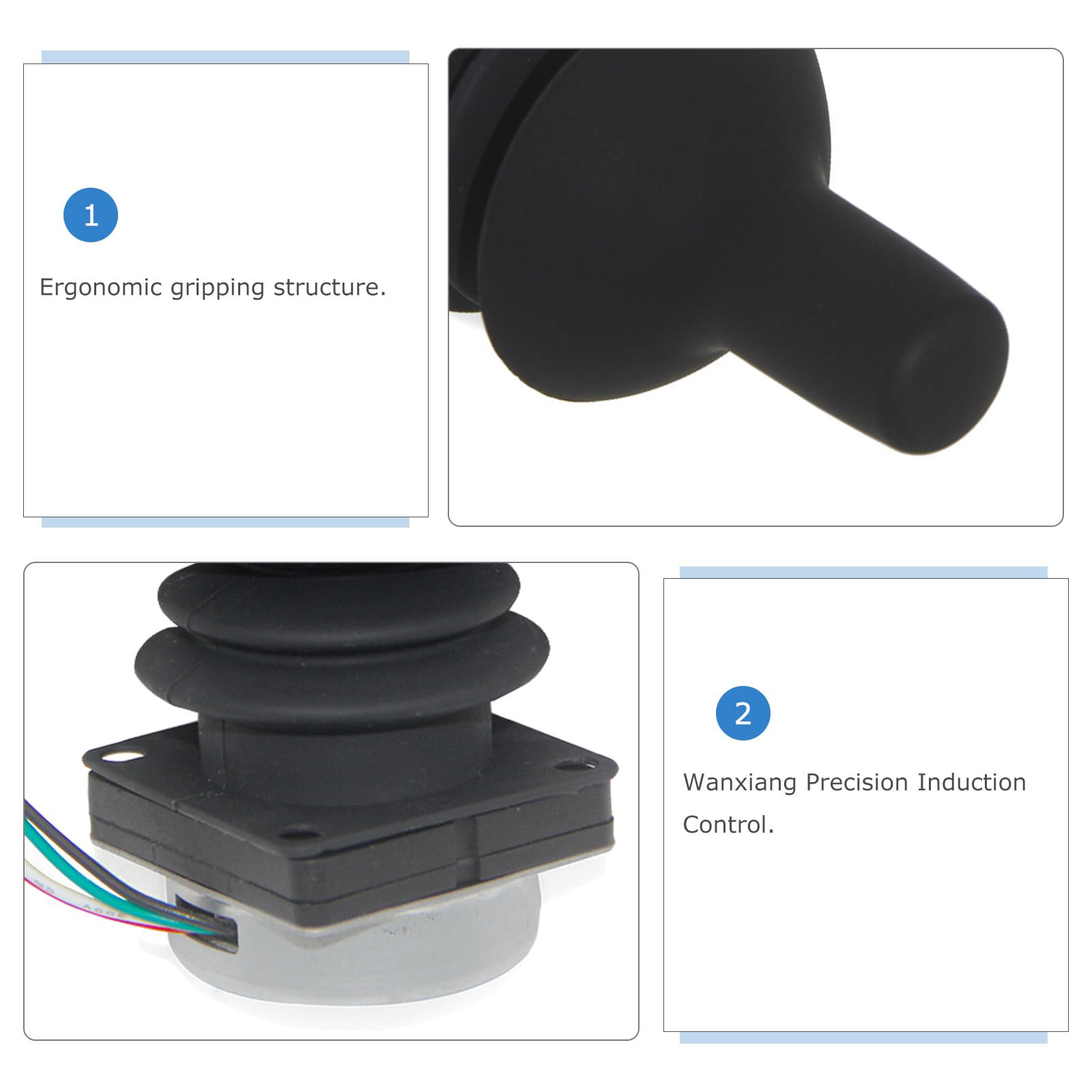 Kisangel Manija para silla de ruedas eléctrica - Perilla de control de rotación de 360 ​​grados - Módulo de palanca de acoplamiento de joystick de repuesto con cable para sistema de dirección de