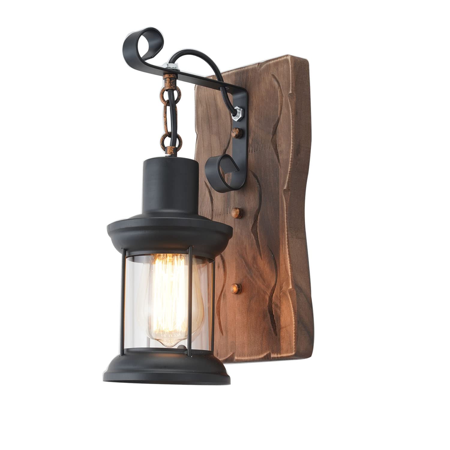 MESOVFCA Farmhouse Wall Sconces Decor, Rustic Wall Decor, Vintage Light Fixtures Wood Metal Farmhouse, Wall Decorations for Living Room, Bathroom, Hallway, Hotel, Bar