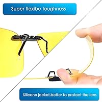 Vista 7 de LUFF Polarized/Night Vision Clip on Sunglasses/Myopia Glasses for Driving Black-Yellow