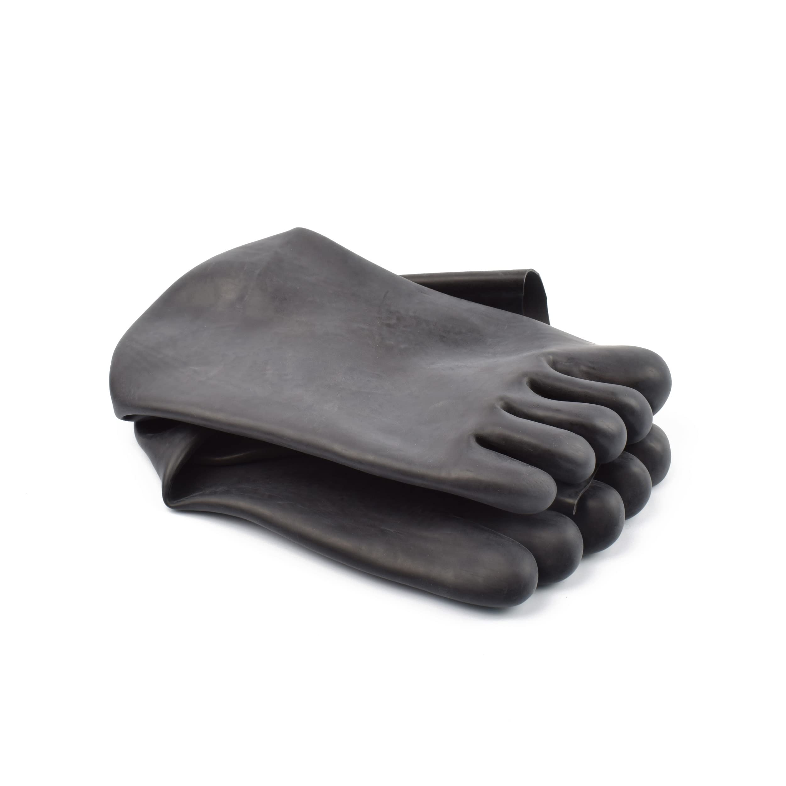 Rubberfashion Chaussettes sexy en latex avec orteils - très épais - unisexe - arrive à la cheville court noir 0.8mm L