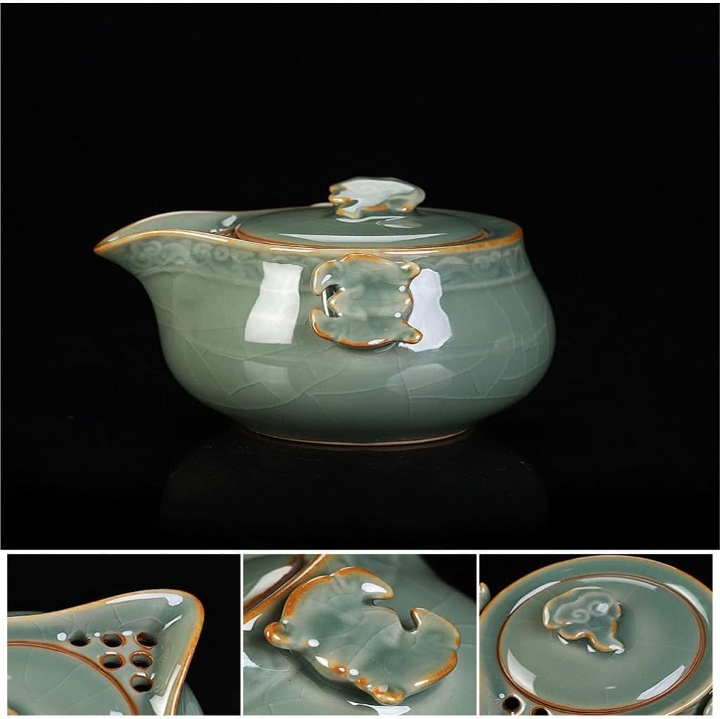 Teapot Ceramic Teapot Ru Kiln Teapot Ceramic Teapot Kung Fu Tea Set Tea Maker Teapot Single Teapot Tea Sets (Blue B)