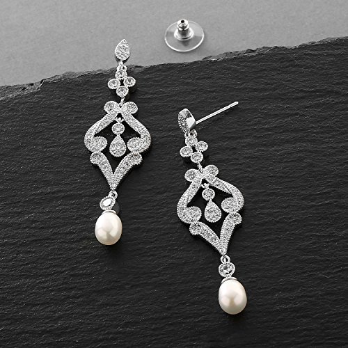 Mariell Bridal Wedding Freshwater Pearl Drop Earrings for Brides, Bridesmaid, Prom, Mother of the Bride4