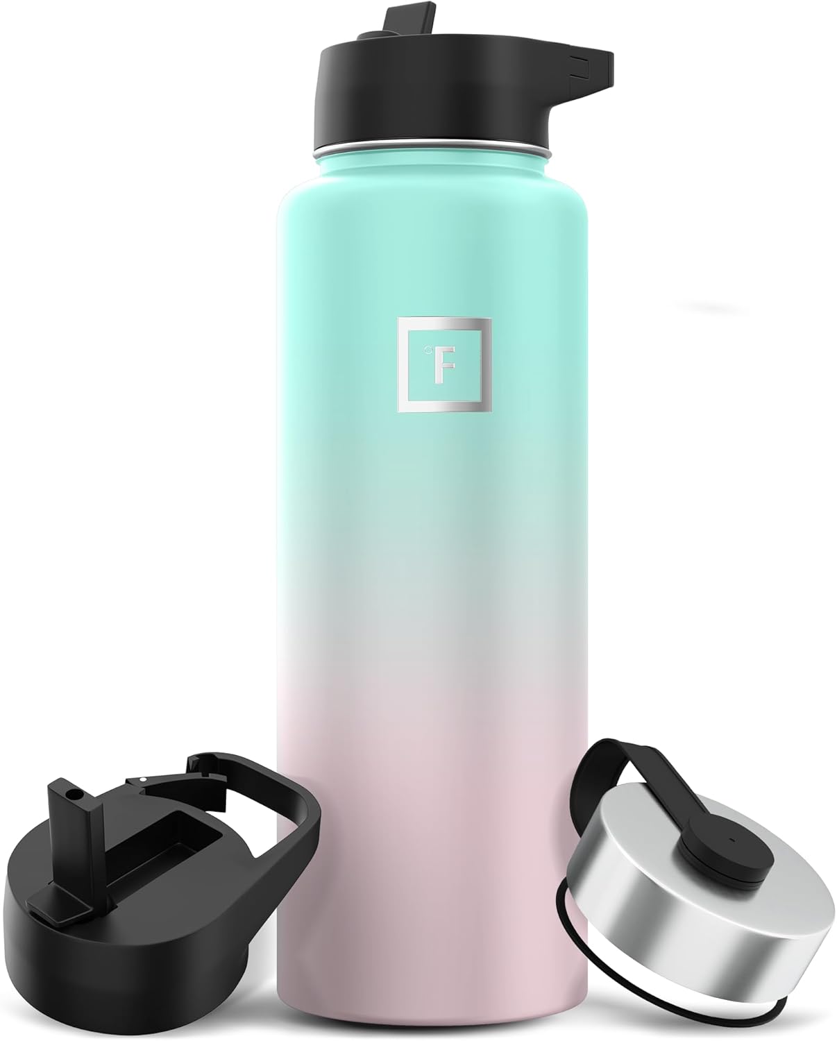 Iron Flask 40 oz Hydration Flask with 3 Lids