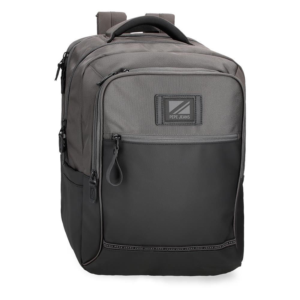 Pepe Jeans Stratford Laptop Backpack Grey 31x44x15cm Polyester 20.46L, grey, One Size, Laptop Backpack