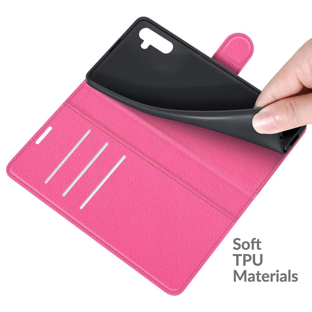BAIDIYU Cover per Vivo Y31 Custodia, Slot Cart,Custodia a Portafoglio in Pelle PU di Lusso Custodia Flip Folio, Cover per Vivo Y31.(Rosa Rossa