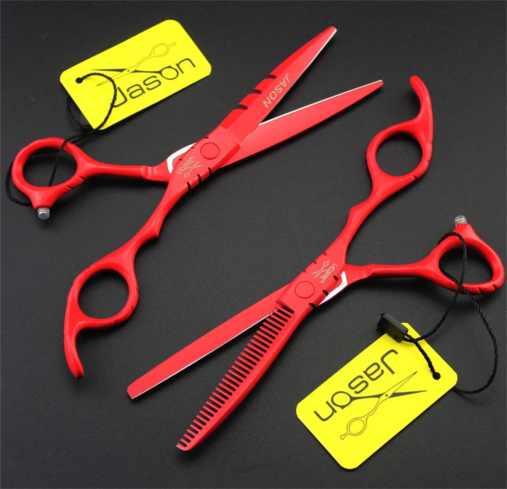 5.5/6.0 Zoll Profi Friseurschere Set japanischen Edelstahl Bartscheren Ausdünnung Schere Männer Frauen Haar Home Use Barber,6.0