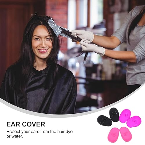 Vista 3 de COHEALI 3 pares de orejeras de silicona para peluquería, protección impermeable para los oídos, para tinte para el cabello, permanente, resaltado