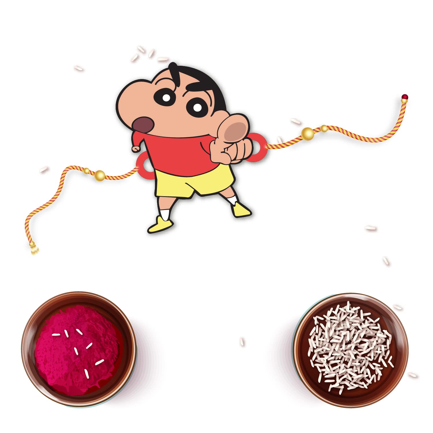 Bhai Please Shinchan Rakhi for Brother/Bhai/Bhaiya| Set of 1 pc with Roli/Kumkum- Chawal| Kids, Boys Designer, Fancy, Fun, Movie Wooden Rakhi Set| With Raksha Bandhan Greetings (B098F5MHNG) Amazon Price History, Amazon Price Tracker