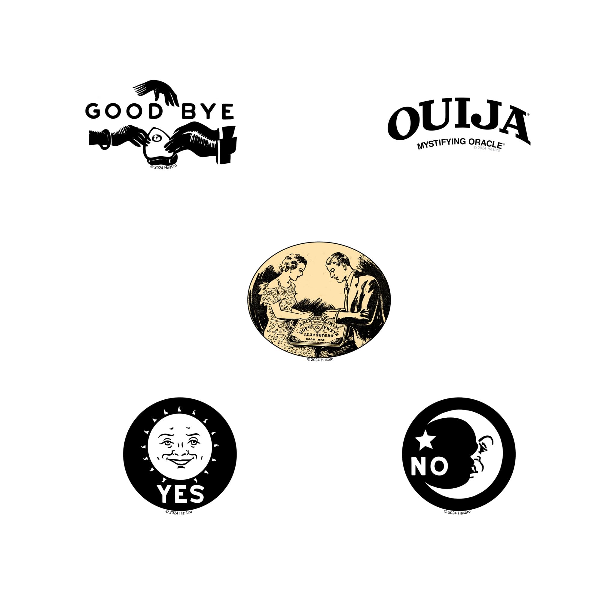 Ouija Vinyl-Aufkleber, groß, 50 Stück, für Laptop, Wasserflasche, Scrapbooking, Tablet, Skateboard, drinnen und draußen