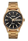 Sentry Solar A1346-100m Water Resistant Stainless Steel Solar Powered Analog Watch &lpar;40 mm Watch Face&comma; 20-18 mm Custom Tapered Stainless Steel Band&rpar;