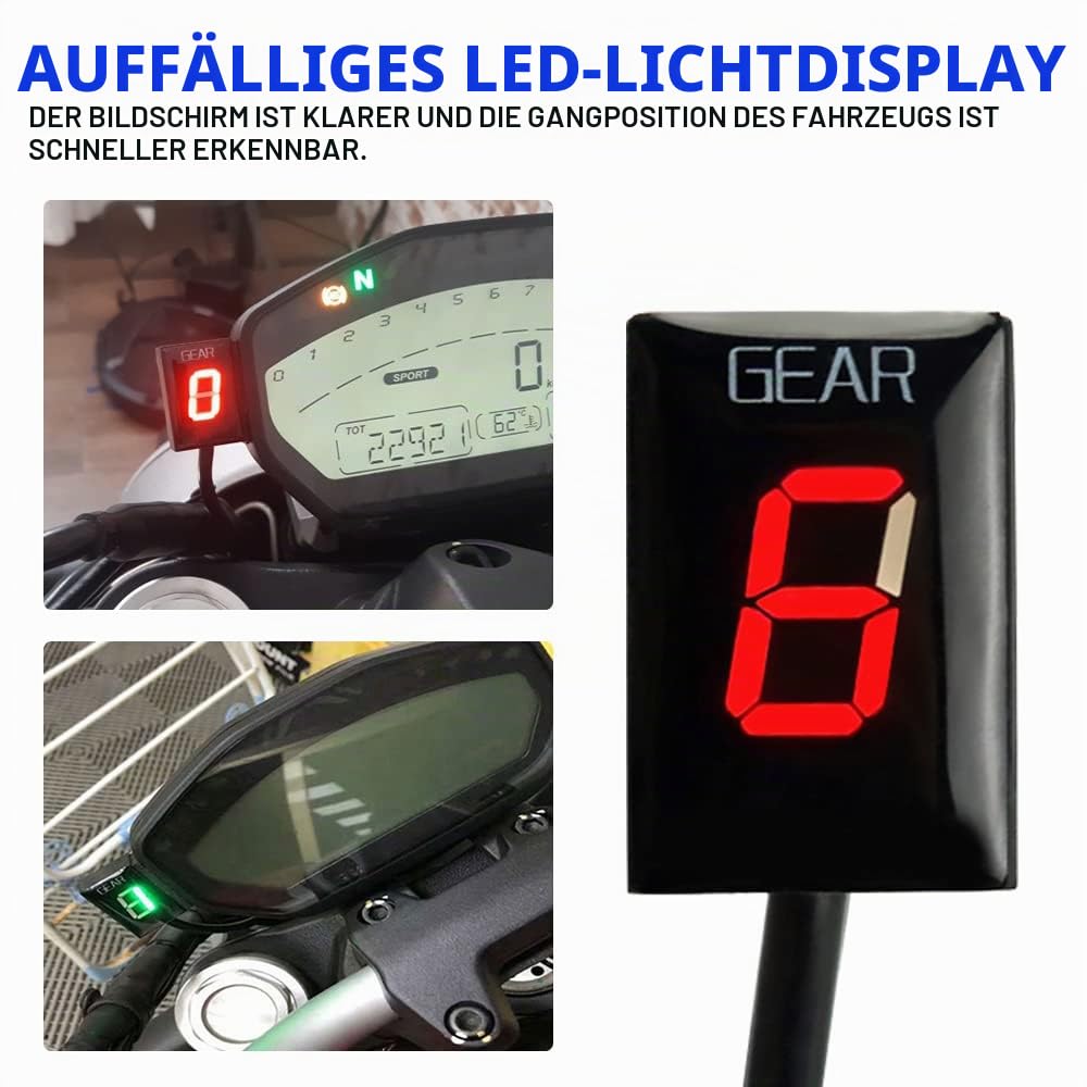 1–6 Geschwindigkeits LED Digital Ganganzeige wasserdicht für Ducati Cafe Racer Monster 696 795 796 797 821 1100 1200 1200 S R Scrambler Supersport Superbike Streetfighter Hyper motard