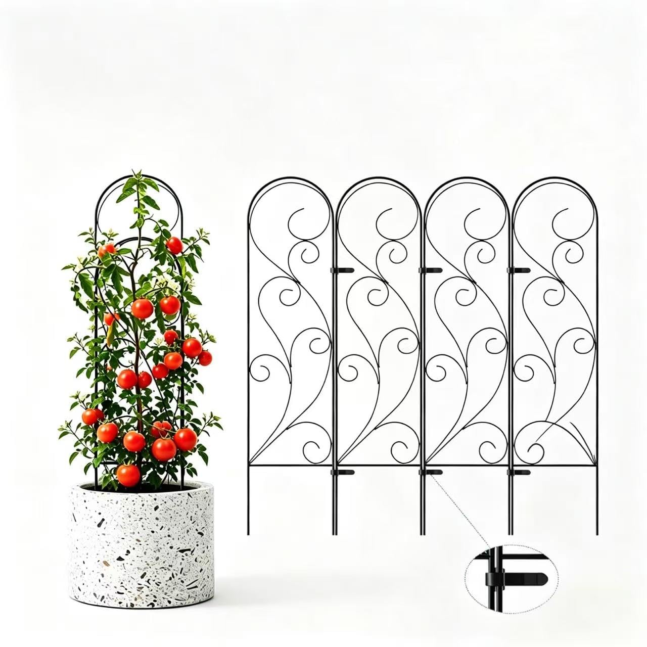 Zhongma 32 inch rectangular metal plant trellis 4 pack