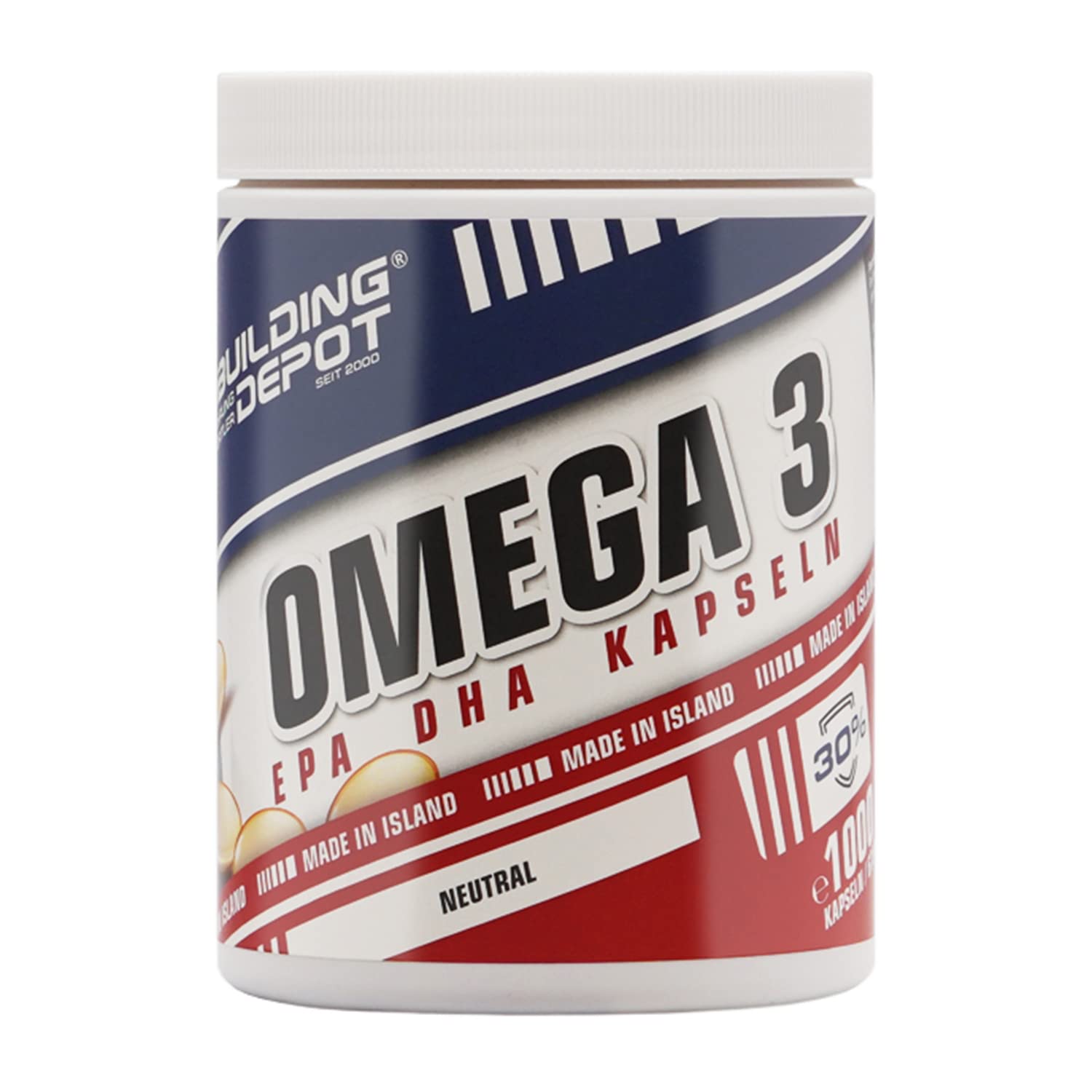 Bodybuilding Depot® - Omega 3 Fischöl Kapseln, Hochdosiert mit 500mg Fischöl pro Kapsel, Hochwertige Qualität mit DHA und EPA, (400 Kapseln 60%)