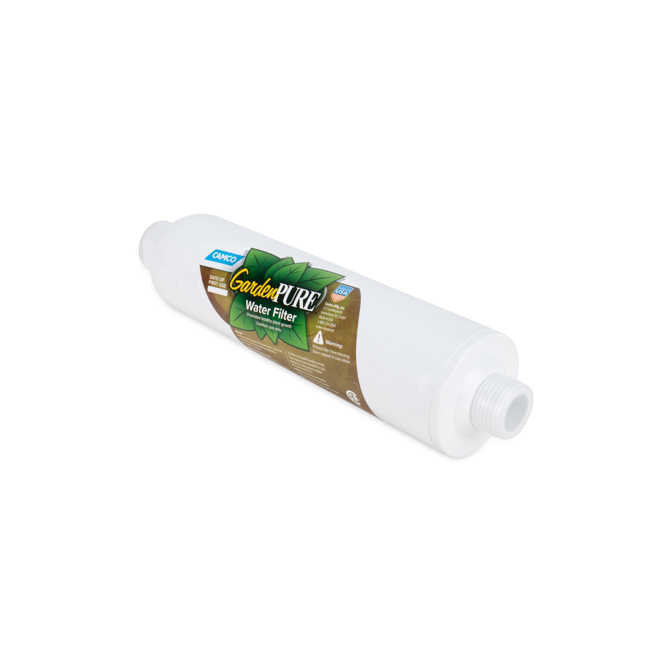 Camco GardenPURE Filtro de Manguera de Agua de Carbono | Filtra el Agua de tu Manguera de jardín para Mejorar la Salud de Las Plantas y Proporcionar Agua Dulce para Mascotas y Animales | Ideal para