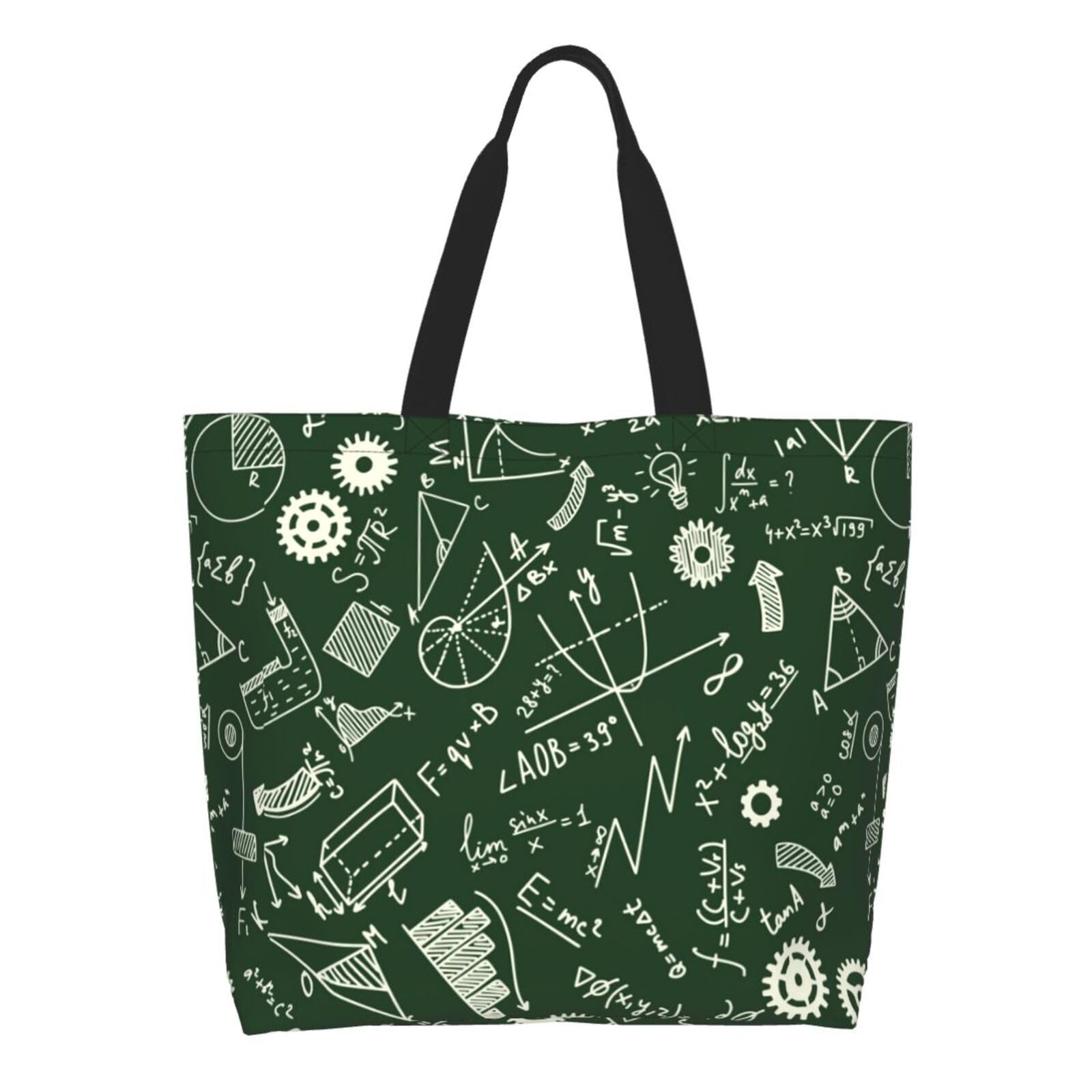 zerosevenee Funny Math Grocery Bag Mathematics Shoulder Bag Handbag Shopping Teachers Grocery Bags Tote Bag Bag