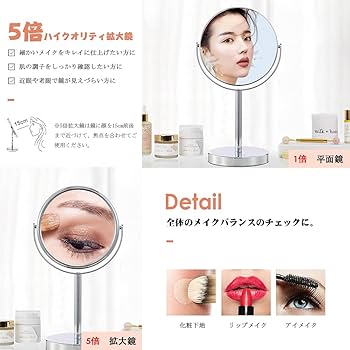 Amazon | Cerdeco シンプルデザイン 真実の両面鏡DX 5倍拡大鏡