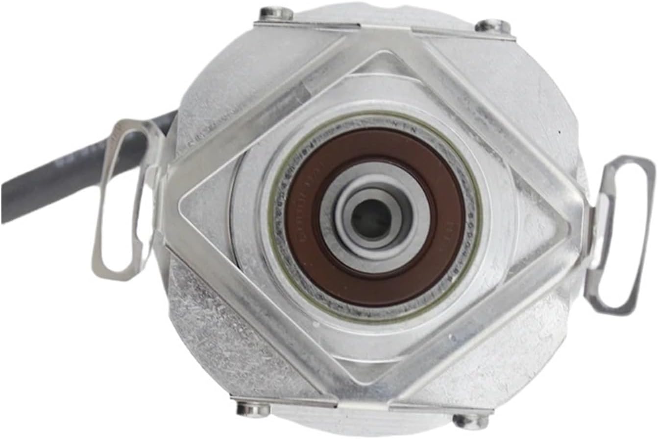 Close-up top view of the encoder's taper shaft