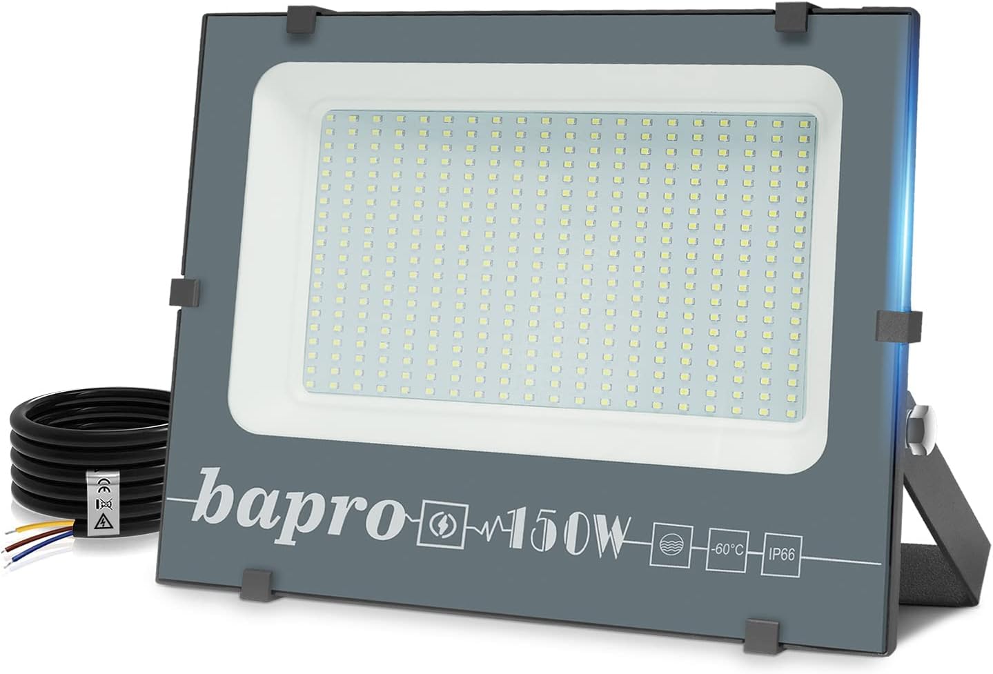 NATUR 150W LED Flood Light, Ultra Slim and Lightweight Design, 15000LM Outdoor Security Spotlights, 750W Halogen Equivalent, IP66 Waterproof, 6000K Daylight White [Energy Class A++]