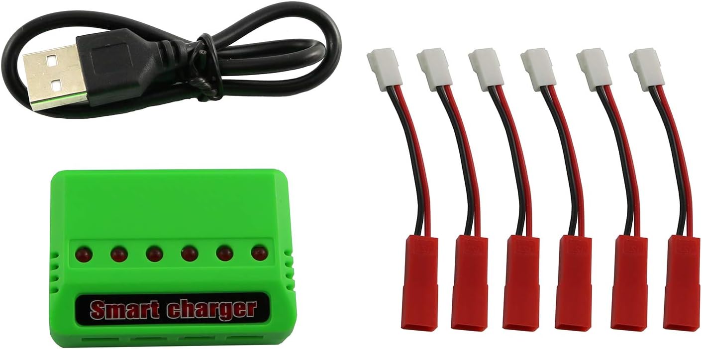 1PC 6 in 1 Max 2.5A Current Input 3.7V Lipo Battery Fast Charger for RC Drone
