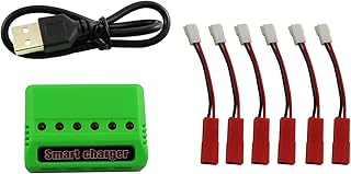 Maxmoral 1PC 6 in 1 Max 2.5A Current Input 3.7V Lipo Battery Fast Charger for RC Drone