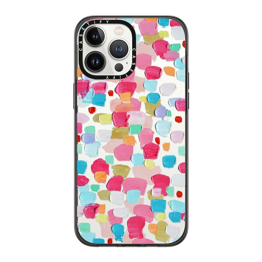 Coque CASETIFY iPhone 13 Pro Max Confettis magenta noir transparent - 8