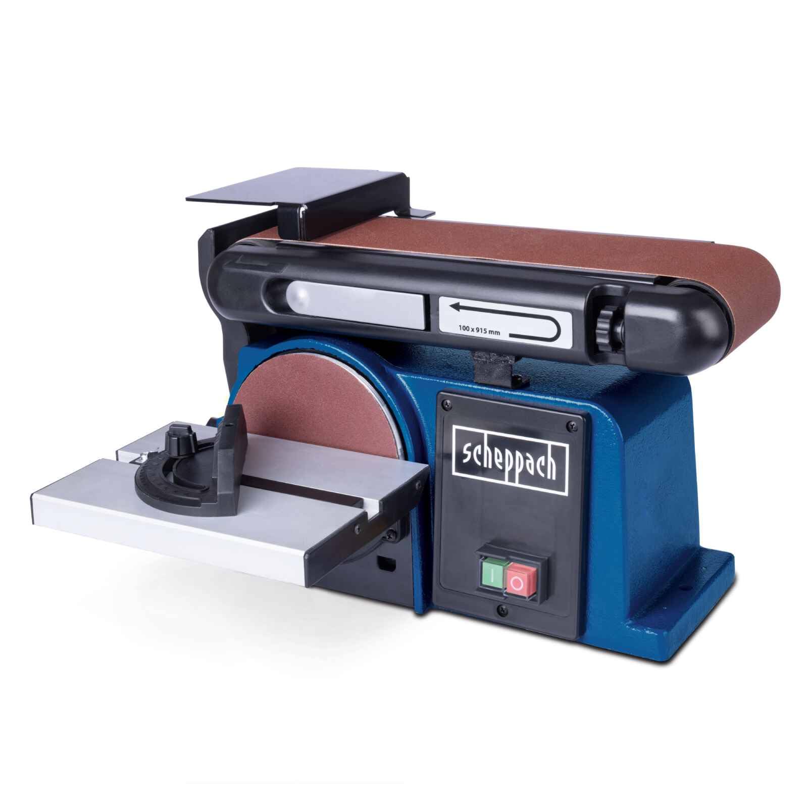 Scheppach BTS800 Belt & Disc Sander, 370W, 2980rpm, 150mm Disc, 100x280mm Belt, 45° Tilt Table, Dust Extraction Port