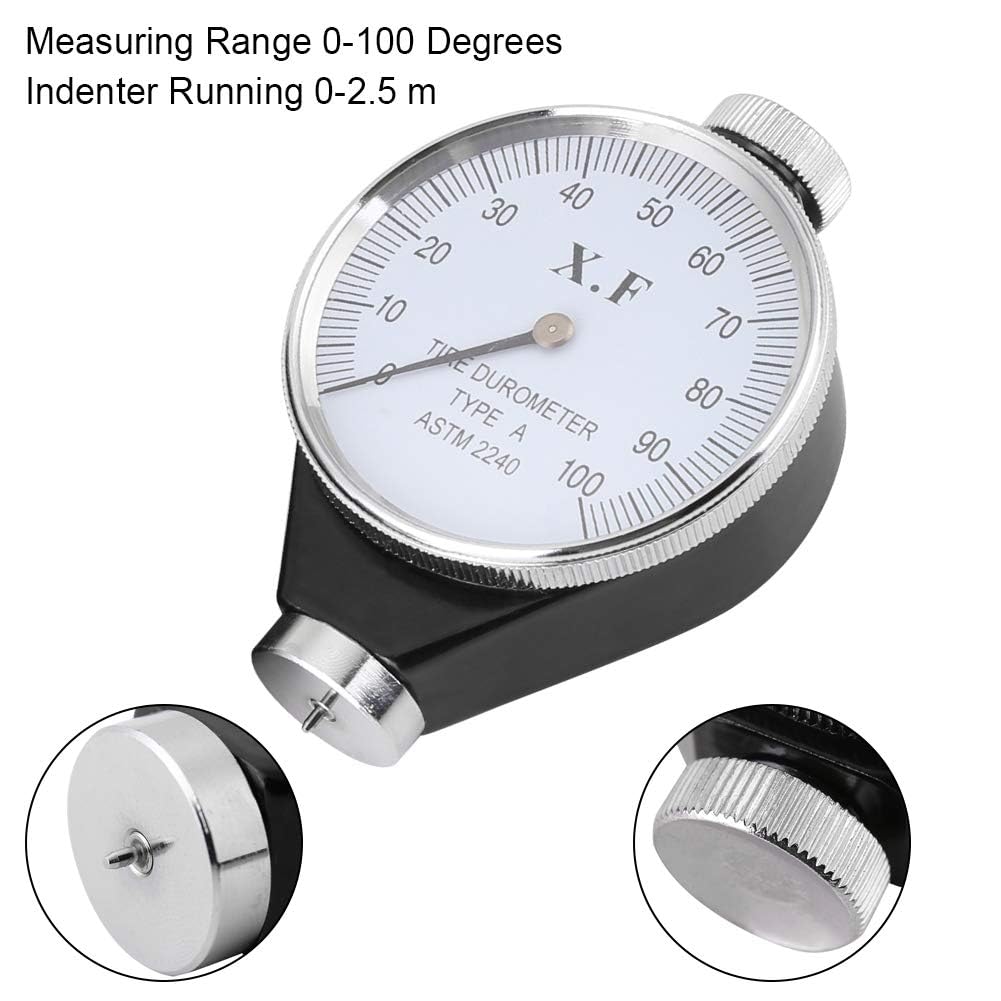 Durometer, Shore Typ A Gummireifen Durometer Härteprüfgerät Meter Professionelles Härteprüfgerät für Gummi und Kunststoff 0-100HA für Reifen, Silikon und Kunststoffe(A Type)